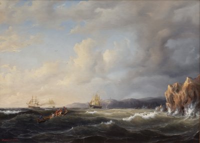 Bark Beating to Windward at Kullaberg by Marcus Larson